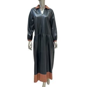 Chic Stand Studio Gilda Two-Tone Leather Dress Sz 36